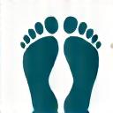 Icon representing Leave No Trace principles with footprints and a leaf.