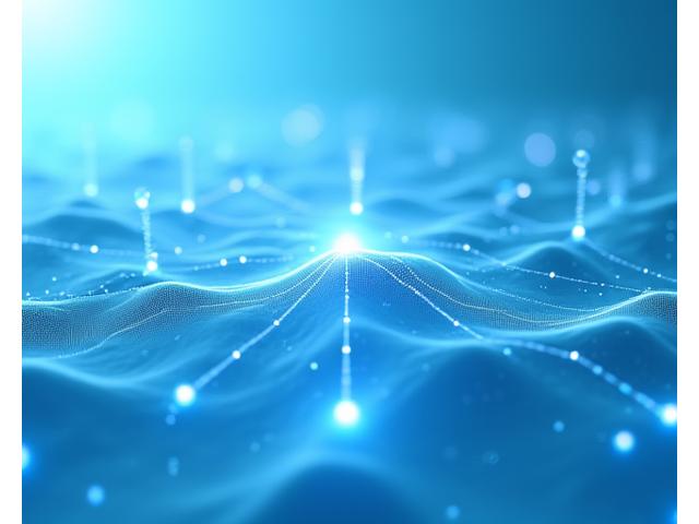 Abstract depiction of data points connecting, representing website analytics and user journey mapping, with a faint map of the Canadian Rockies in the background.