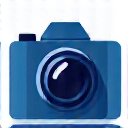 An icon representing a camera with a simplified lens, indicating basic photography.